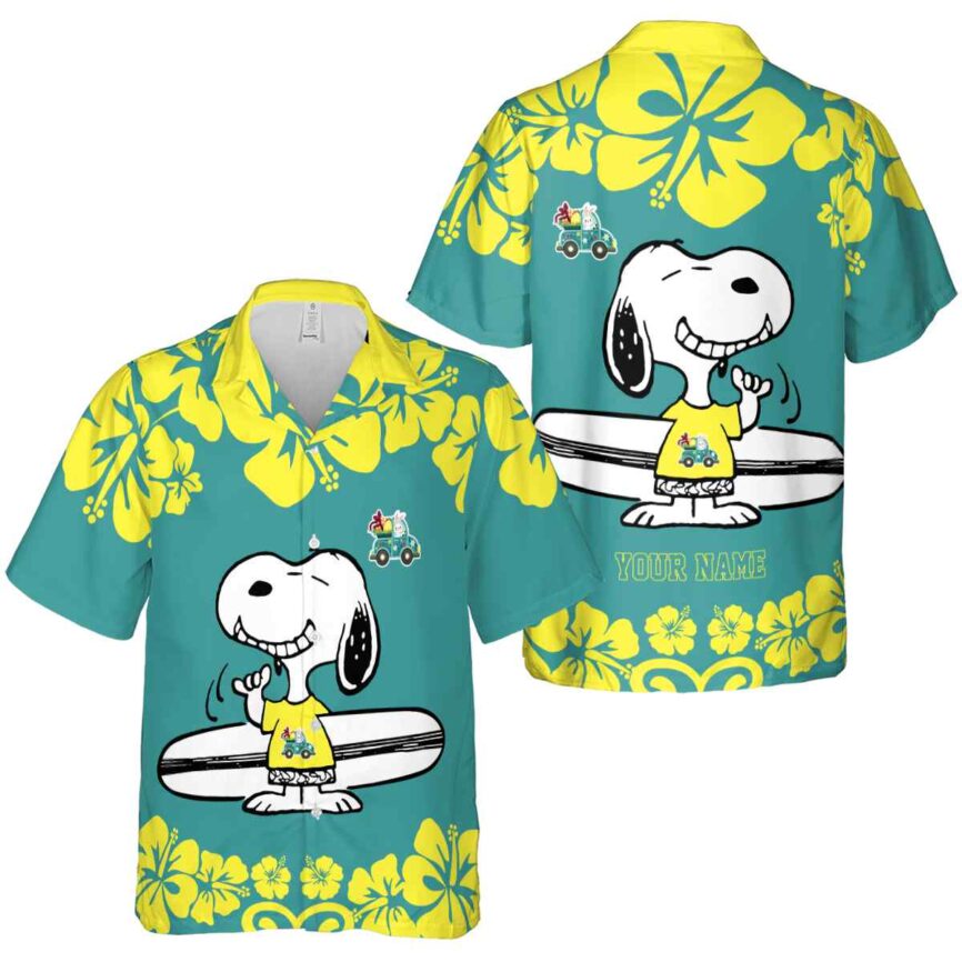 Custom Easter Surfing Snoopy Hawaiian Shirt Premium grade