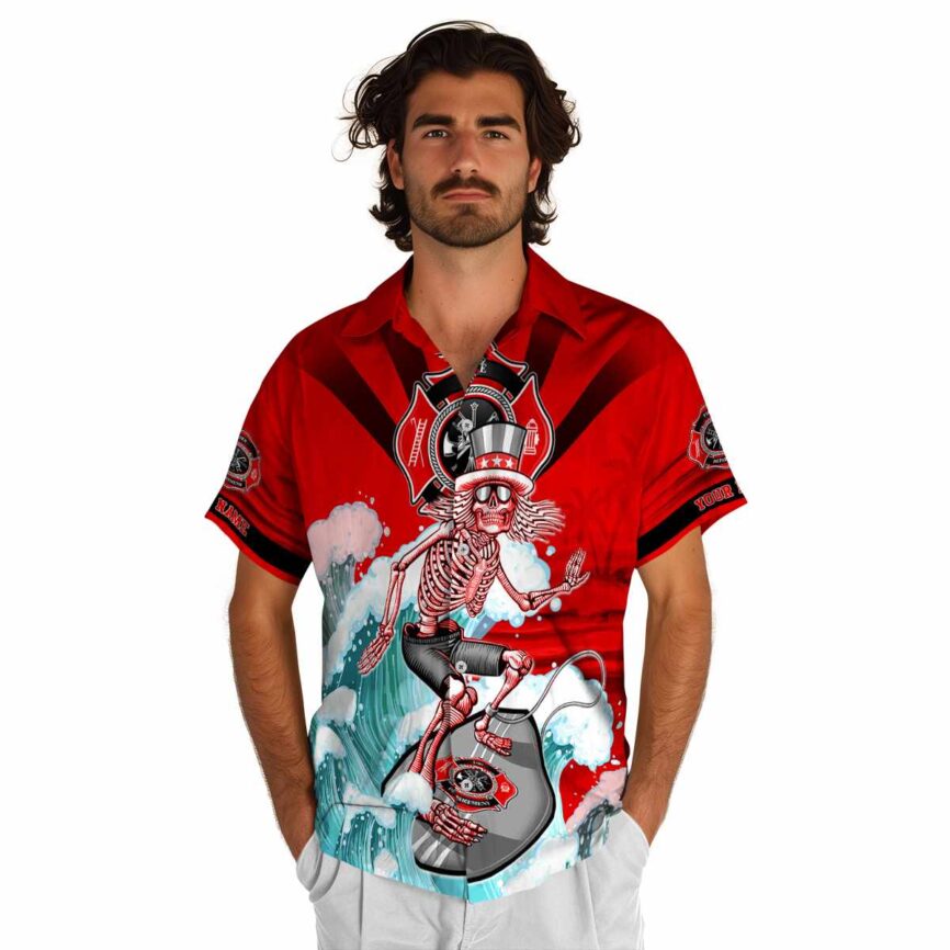 Custom Firefighter Grateful Dead Motif Hawaiian Shirt New Arrival