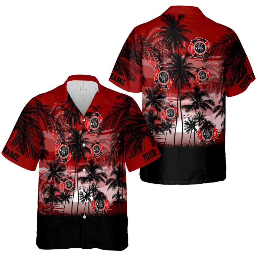 Custom Firefighter Island Scenery Hawaiian Shirt Premium grade