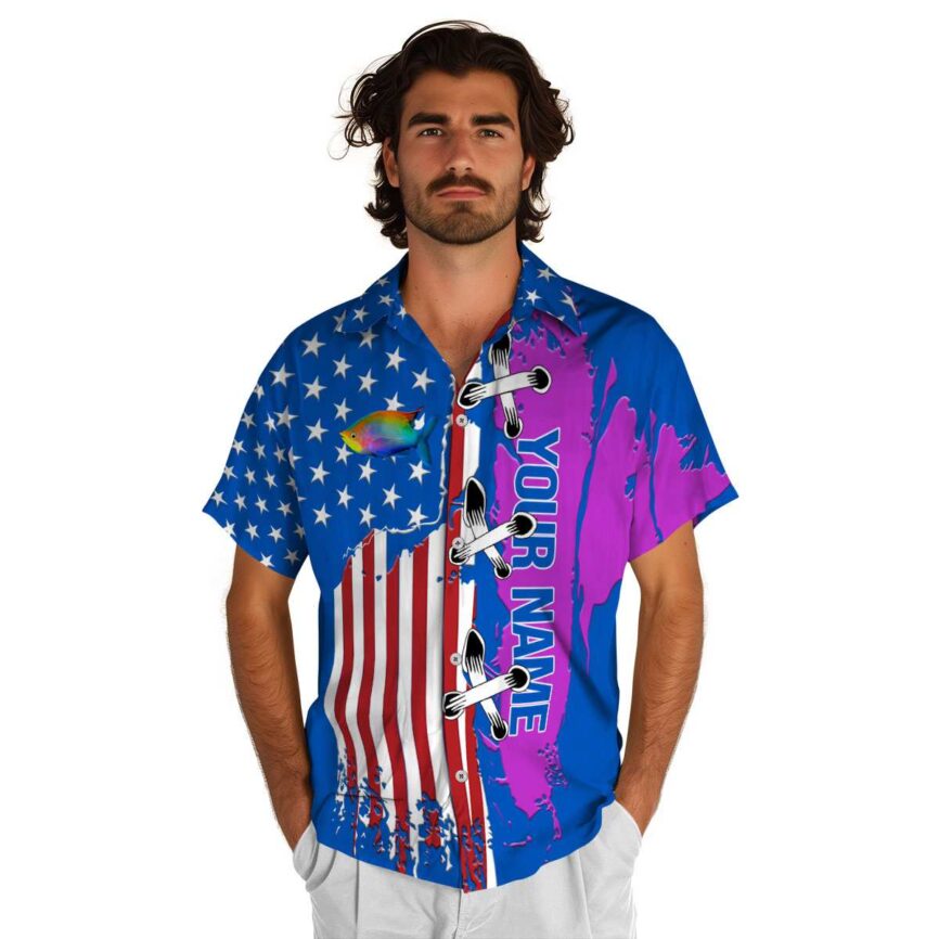 Custom Fish Flag Stitches Hawaiian Shirt New Arrival