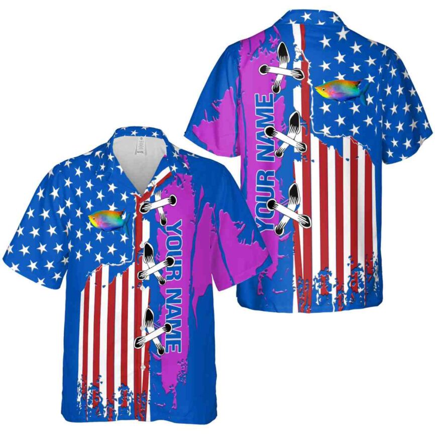 Custom Fish Flag Stitches Hawaiian Shirt Premium grade