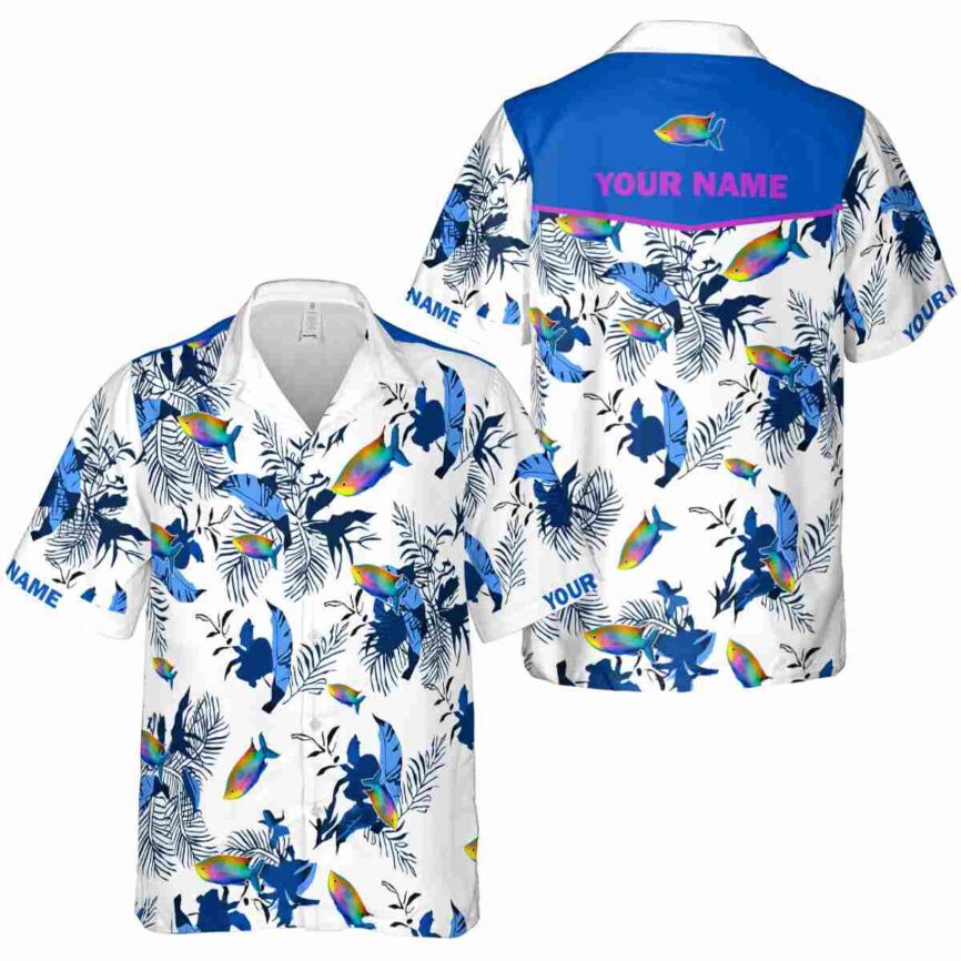 Custom Fish Leafy Accents Hawaiian Shirt Premium grade