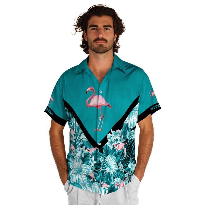 Custom Flamingo Bold Floral Number Hawaiian Shirt New Arrival