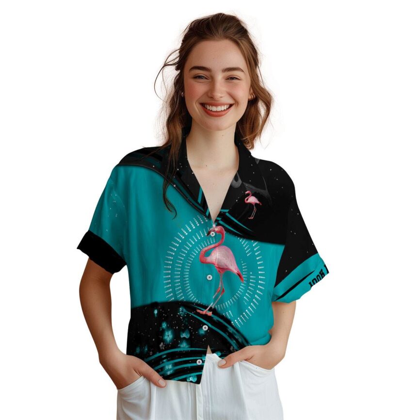 Custom Flamingo Dynamic Swirl Hawaiian Shirt Top rated