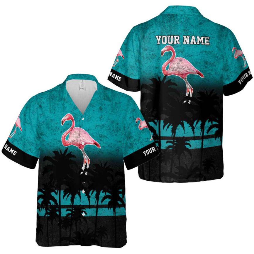 Custom Flamingo Sunset Gradient Hawaiian Shirt Premium grade