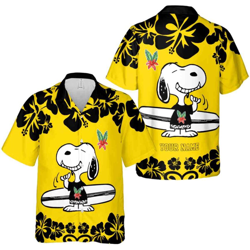 Custom Floral Surfing Snoopy Hawaiian Shirt Premium grade