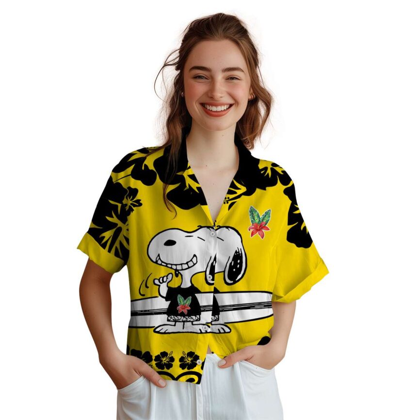 Custom Floral Surfing Snoopy Hawaiian Shirt Top rated