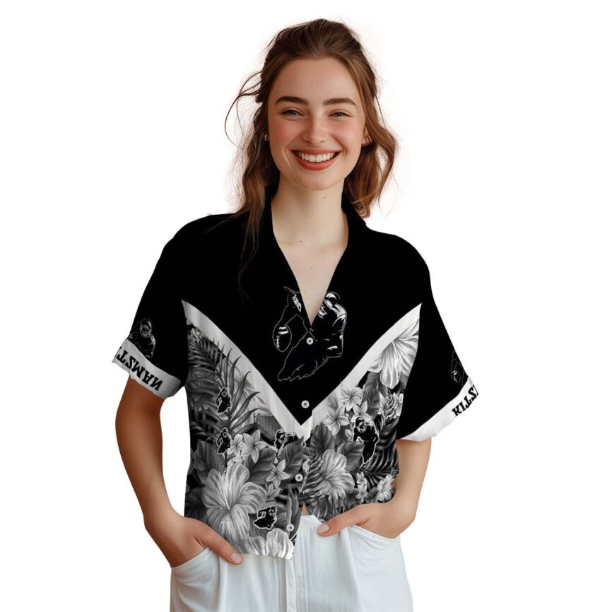 Custom Football Bold Floral Number Hawaiian Shirt Top rated