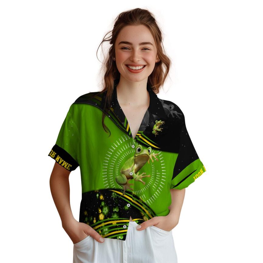 Custom Frog Dynamic Swirl Hawaiian Shirt Top rated