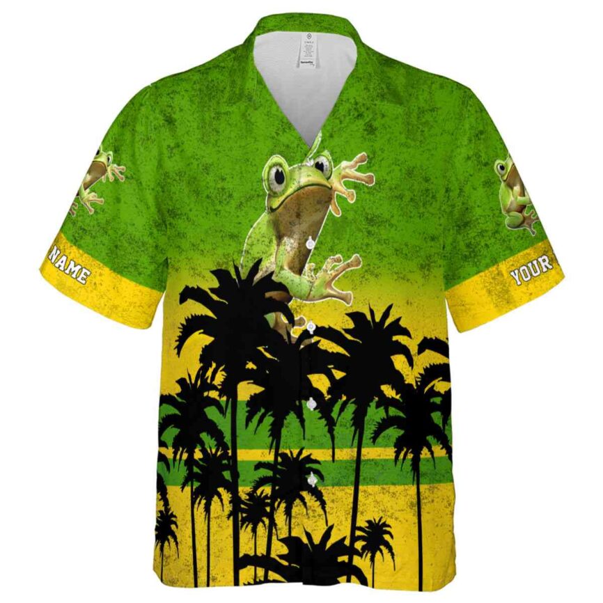 Custom Frog Sunset Gradient Hawaiian Shirt Fashion forward