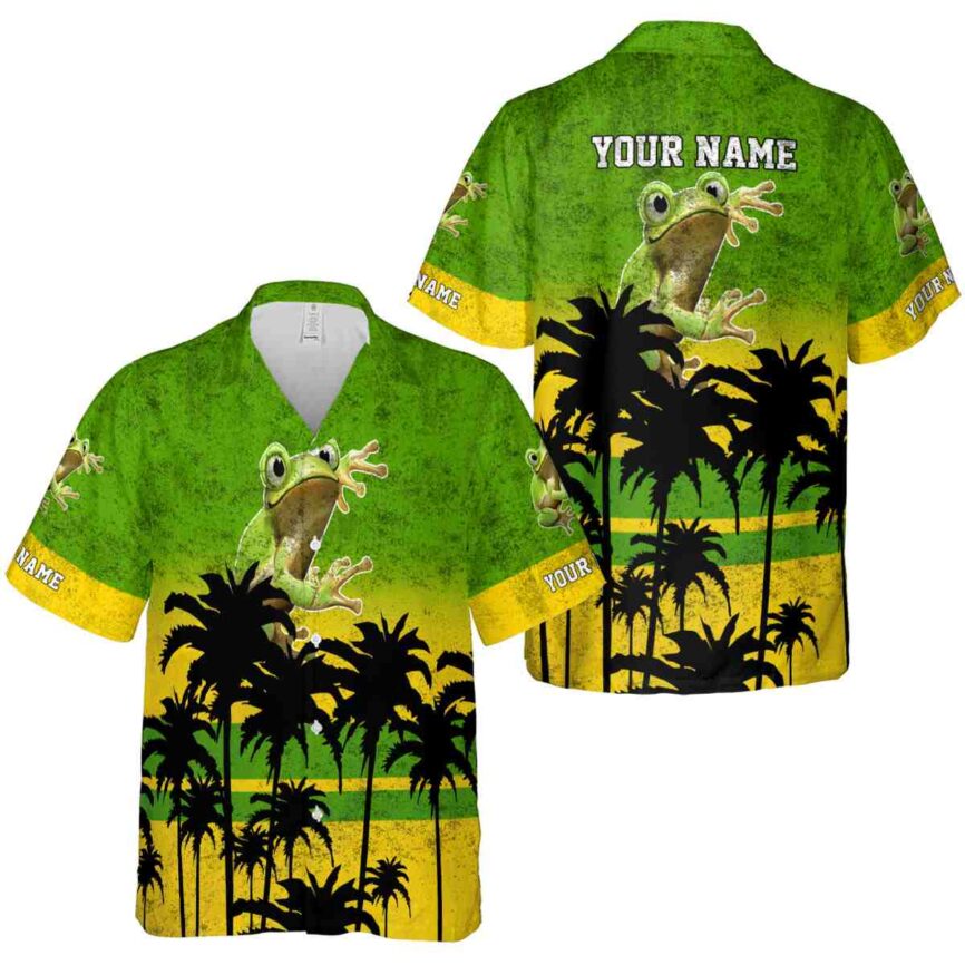 Custom Frog Sunset Gradient Hawaiian Shirt Premium grade