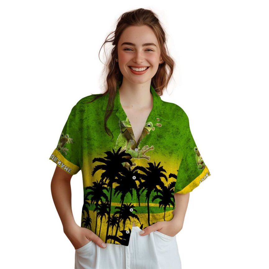 Custom Frog Sunset Gradient Hawaiian Shirt Top rated