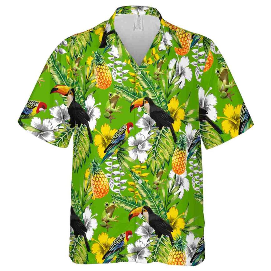 Custom Frog Toucan Bird Hawaiian Shirt Fashion forward