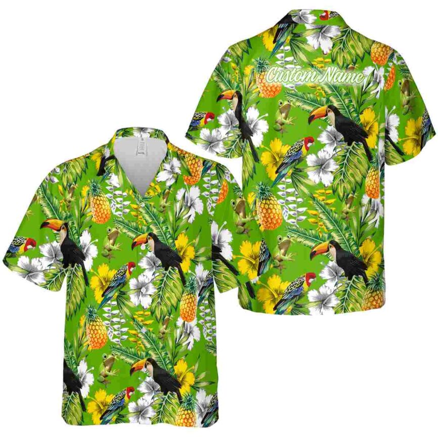 Custom Frog Toucan Bird Hawaiian Shirt Premium grade