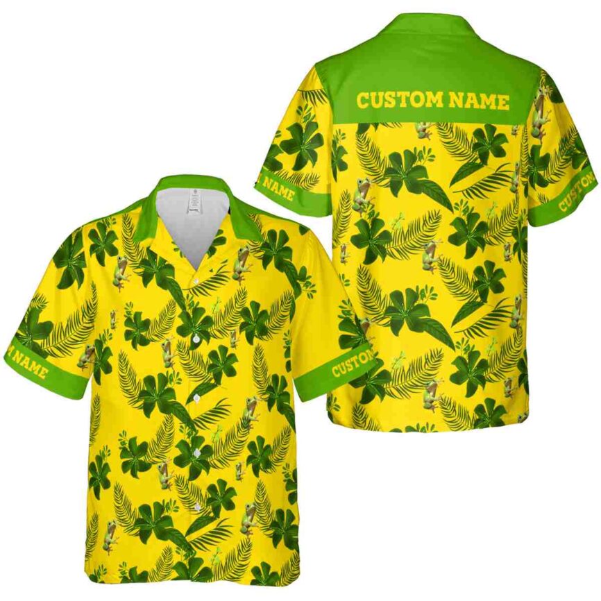 Custom Frog Tropical Flower Hawaiian Shirt Premium grade