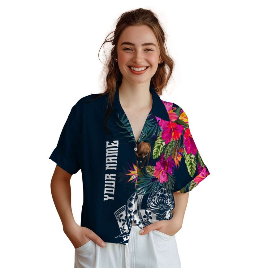 Custom Goat Polynesian Flowers Hawaiian Shirt Top rated