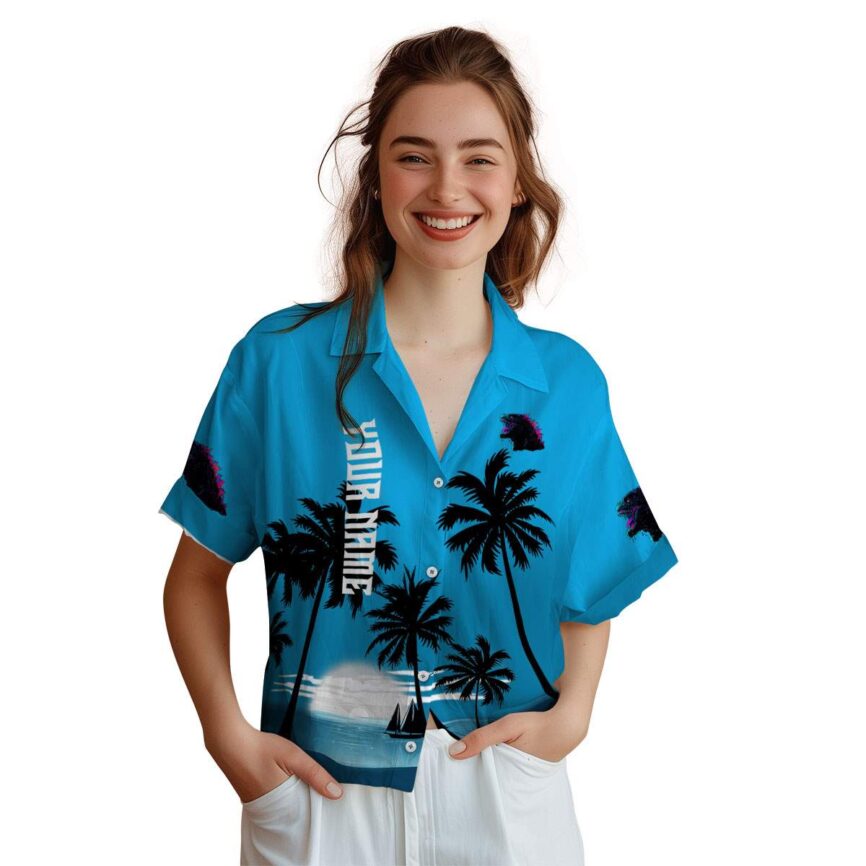 Custom Godzilla Ocean Sunset Hawaiian Shirt Top rated