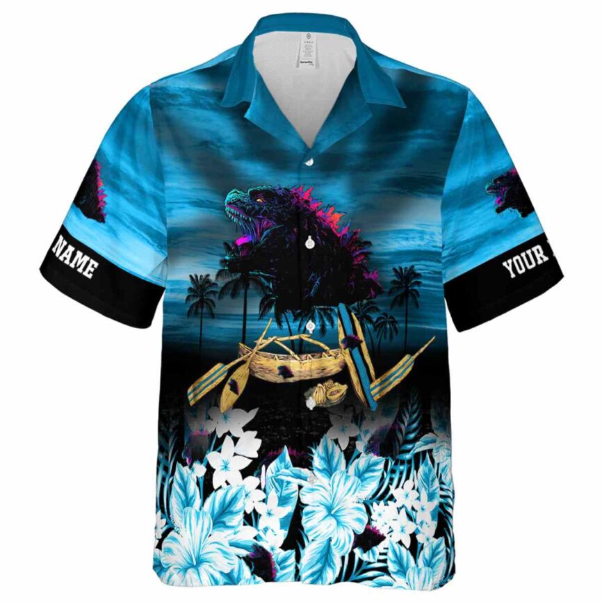 Custom Godzilla Sunset Beach Canoe Hawaiian Shirt Fashion forward