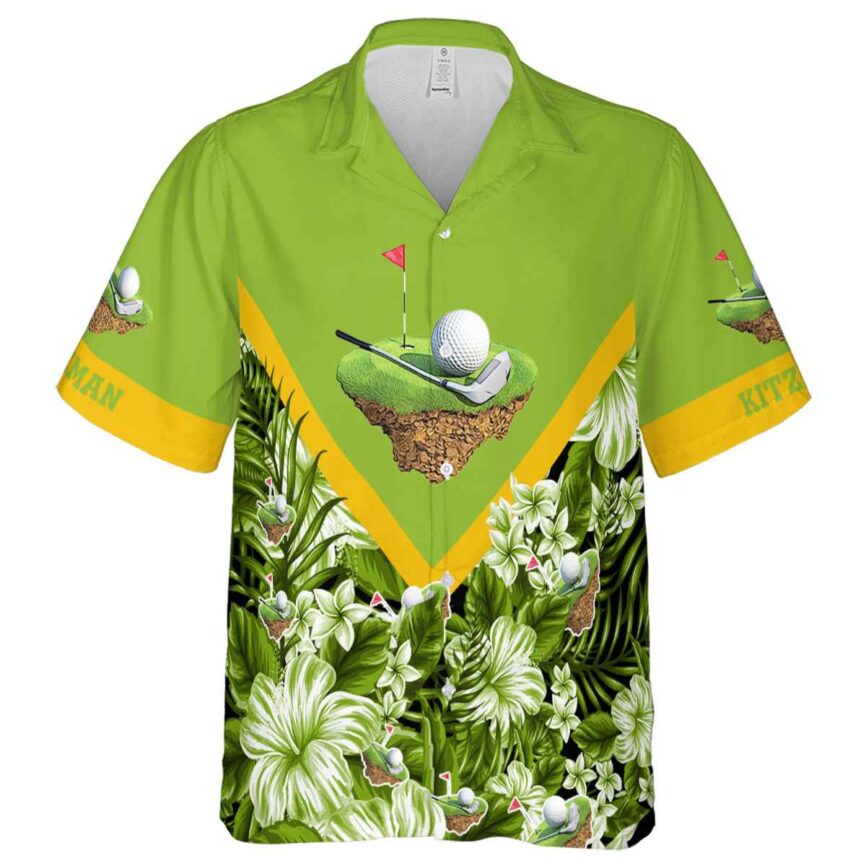 Custom Golf Bold Floral Number Hawaiian Shirt Fashion forward