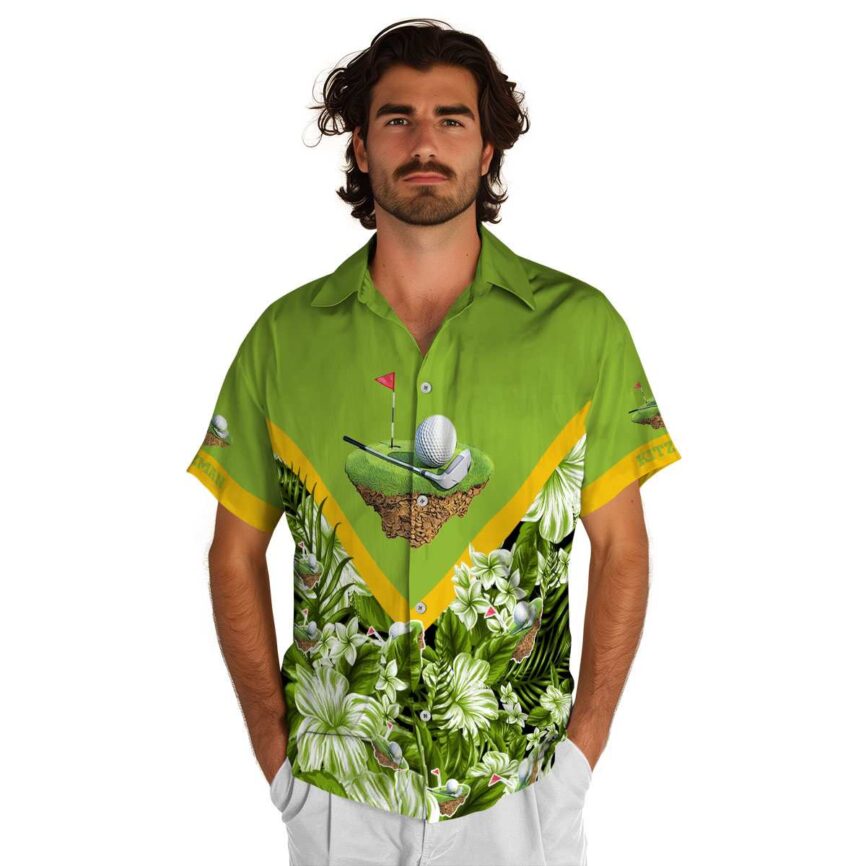 Custom Golf Bold Floral Number Hawaiian Shirt New Arrival