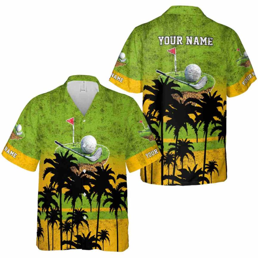 Custom Golf Sunset Gradient Hawaiian Shirt Premium grade