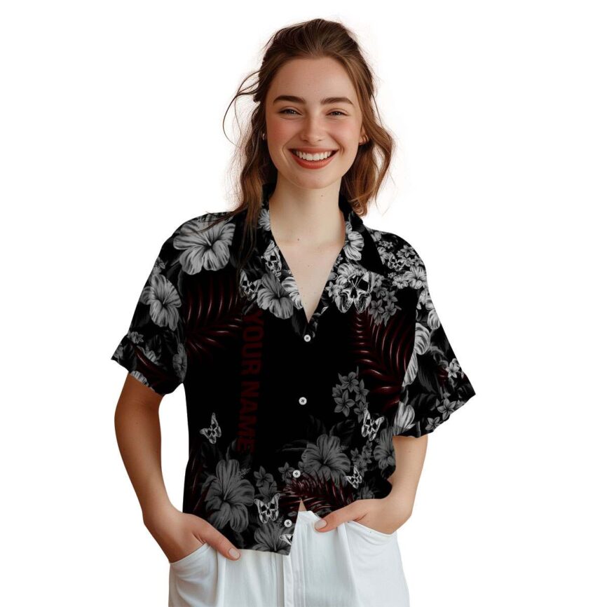 Custom Goth Hibiscus Pattern Hawaiian Shirt Top rated