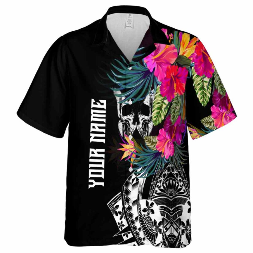 Custom Goth Polynesian Flowers Hawaiian Shirt Fashion forward