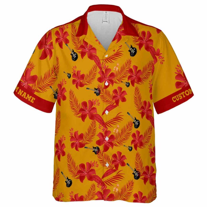 Custom Guitar Tropical Flower Hawaiian Shirt Fashion forward