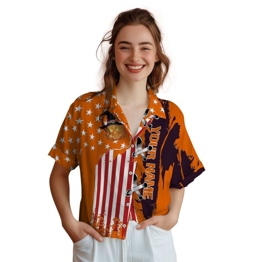 Custom Halloween Flag Stitches Hawaiian Shirt Top rated