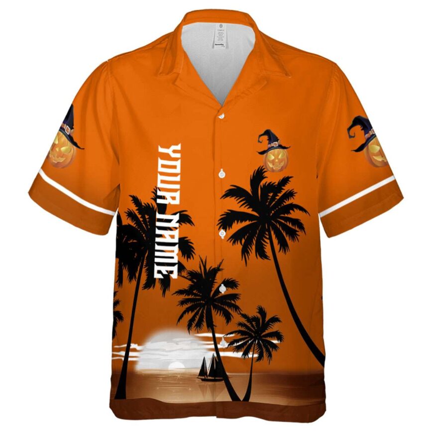 Custom Halloween Ocean Sunset Hawaiian Shirt Fashion forward