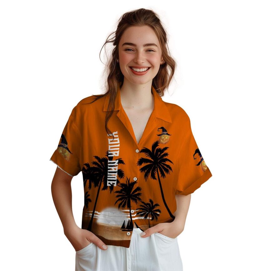 Custom Halloween Ocean Sunset Hawaiian Shirt Top rated