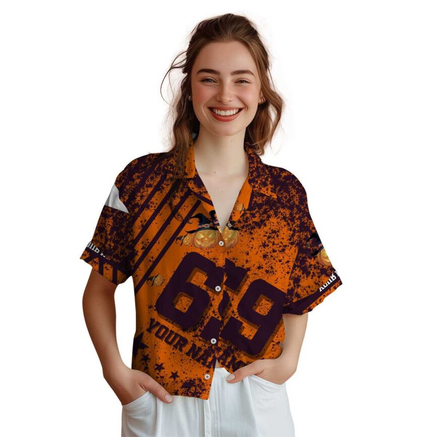 Custom Halloween Stripe Burst Hawaiian Shirt Top rated