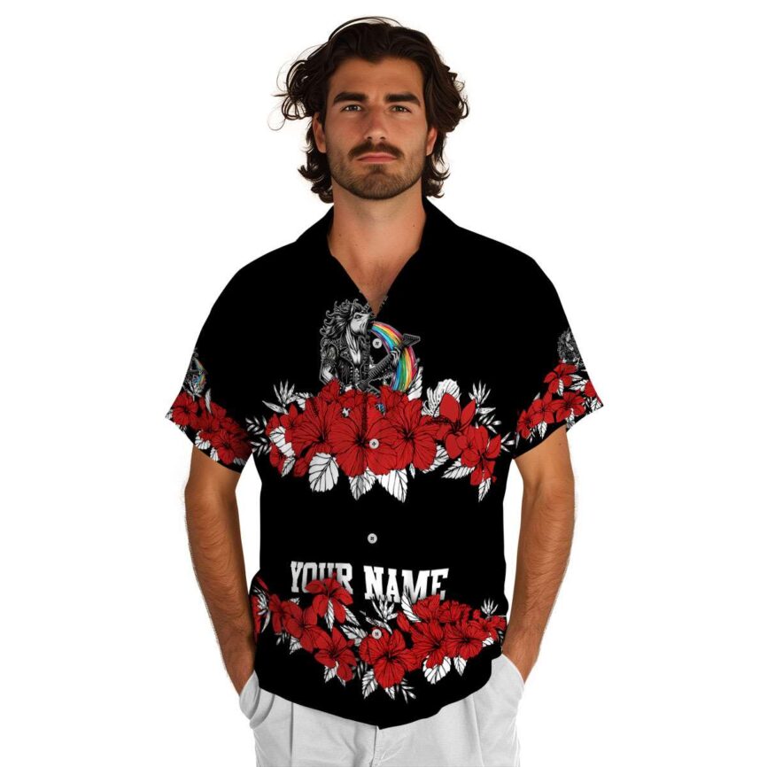 Custom Heavy Metal Hibiscus Band Hawaiian Shirt New Arrival