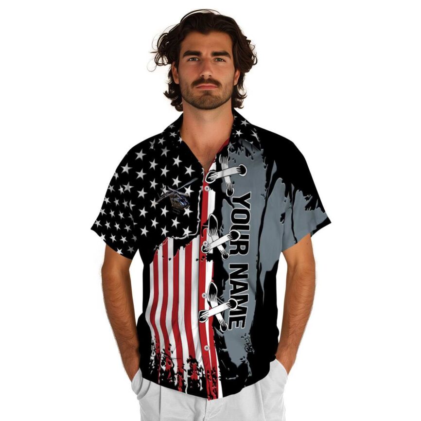 Custom Helicopter Flag Stitches Hawaiian Shirt New Arrival