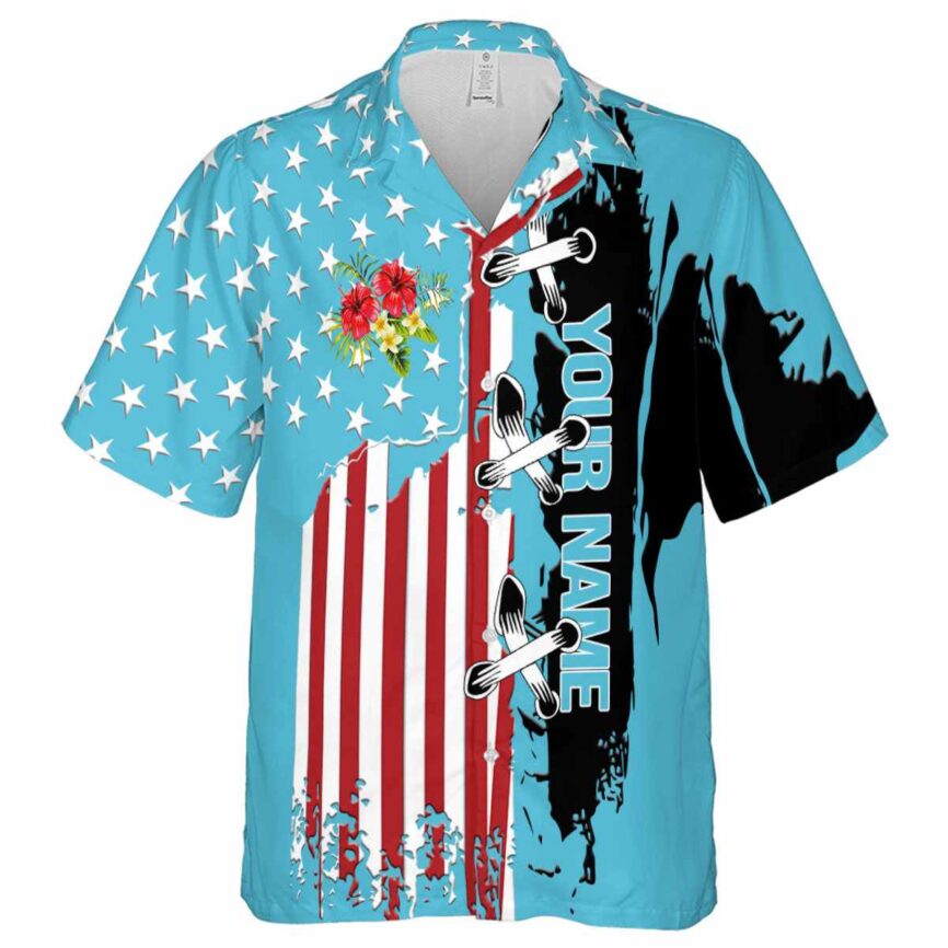 Custom Hibiscus Flag Stitches Hawaiian Shirt Fashion forward