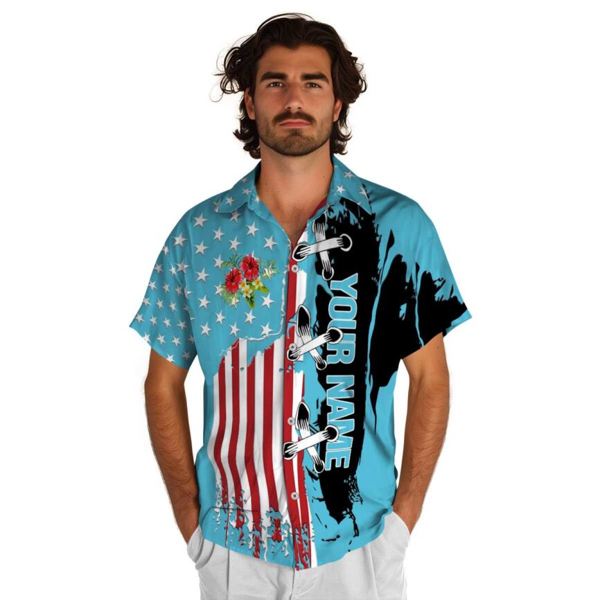 Custom Hibiscus Flag Stitches Hawaiian Shirt New Arrival