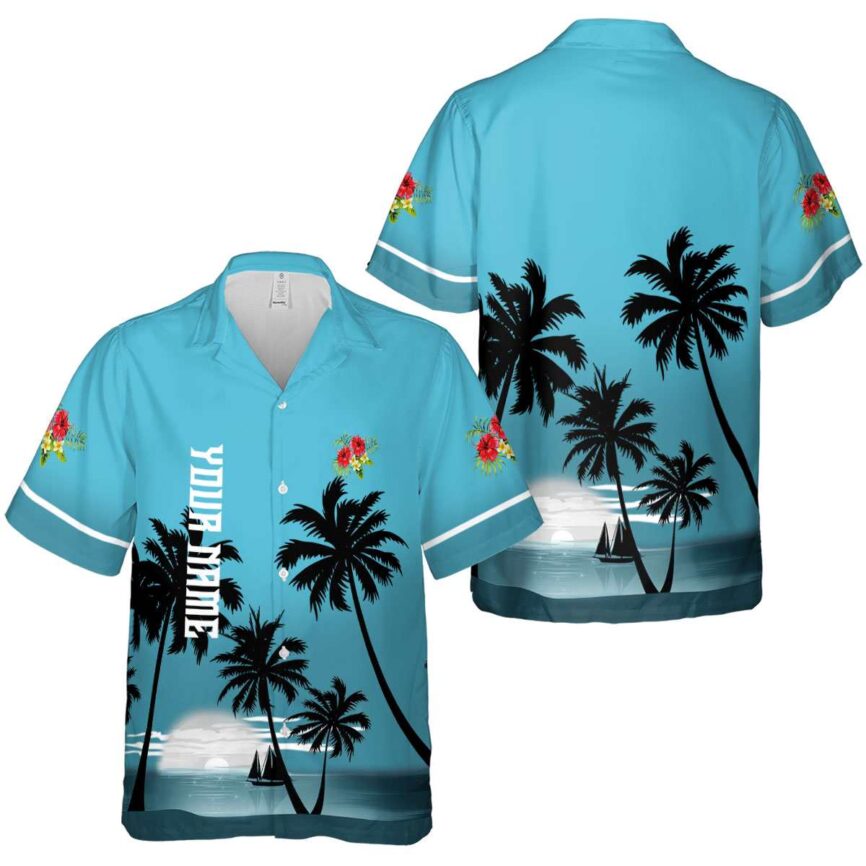 Custom Hibiscus Ocean Sunset Hawaiian Shirt Premium grade