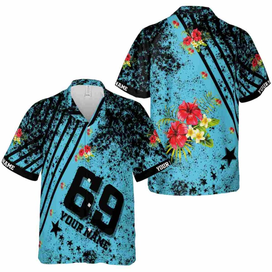 Custom Hibiscus Stripe Burst Hawaiian Shirt Premium grade