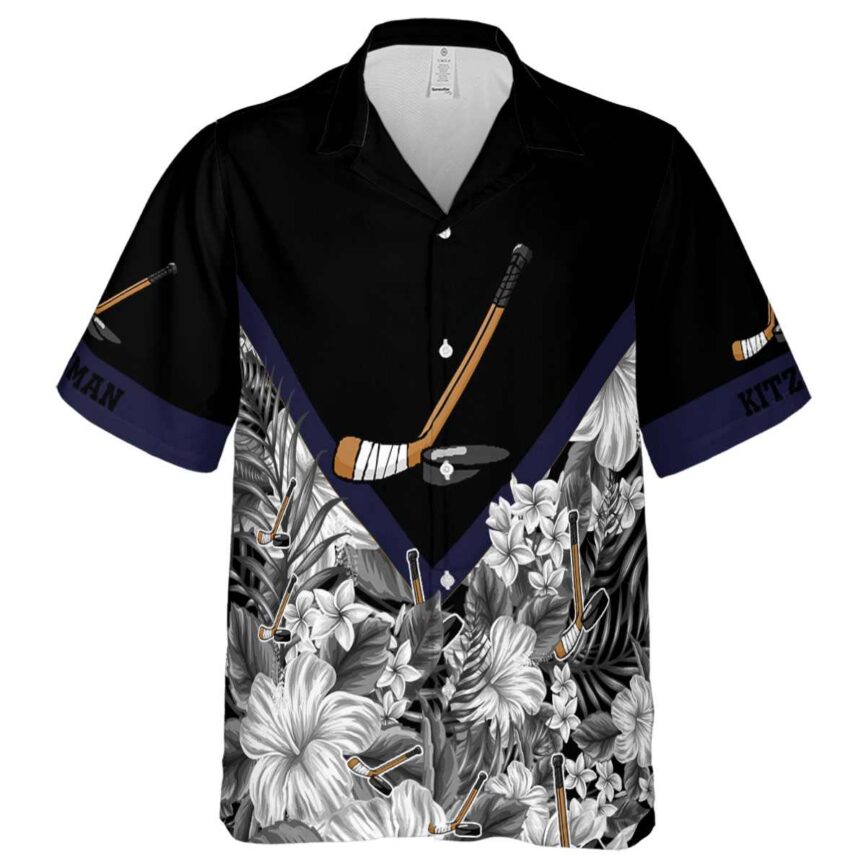 Custom Hockey Bold Floral Number Hawaiian Shirt Fashion forward