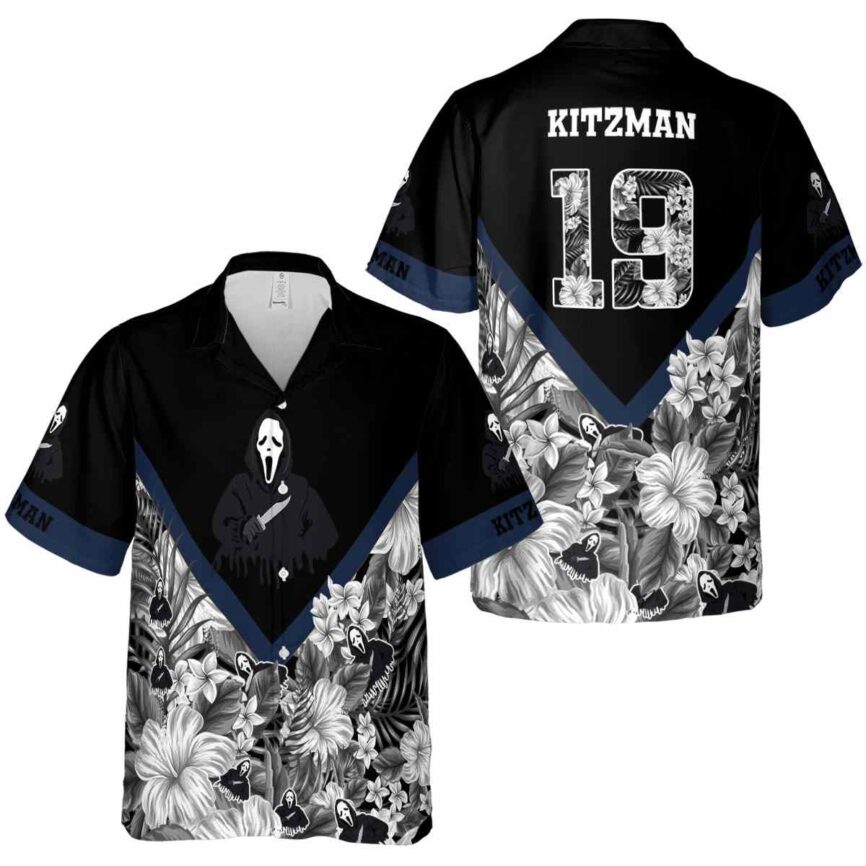 Custom Horror Bold Floral Number Hawaiian Shirt Premium grade