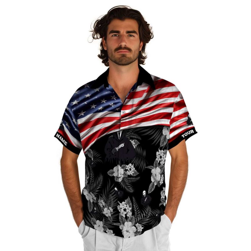 Custom Horror US Flag Themed Hawaiian Shirt New Arrival