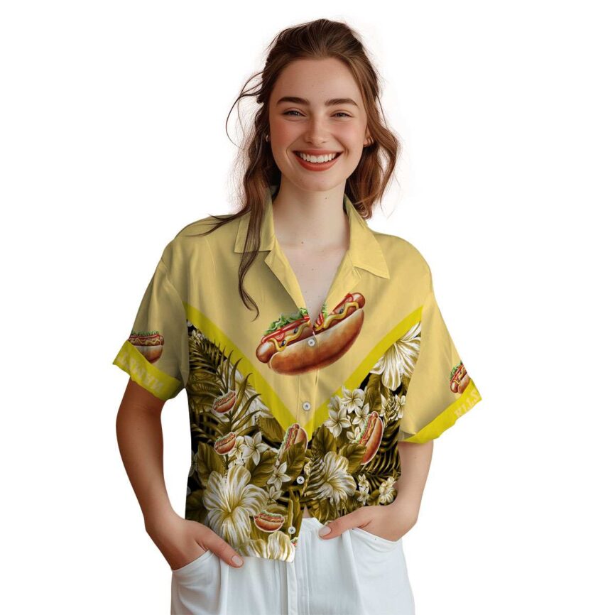 Custom Hot Dog Bold Floral Number Hawaiian Shirt Top rated