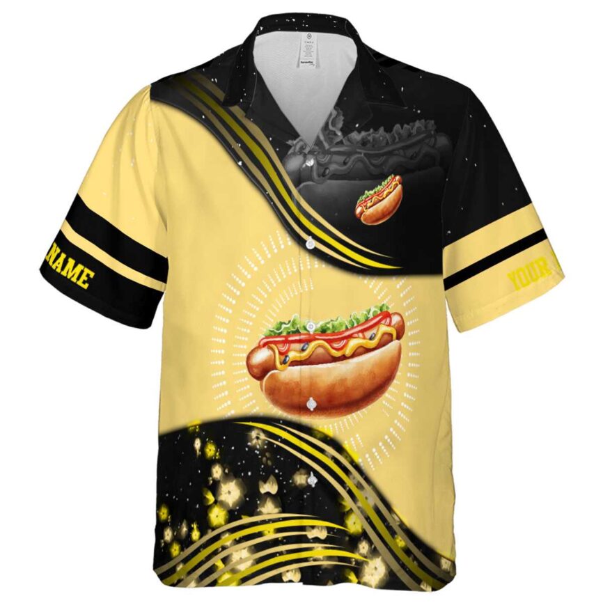 Custom Hot Dog Dynamic Swirl Hawaiian Shirt Fashion forward