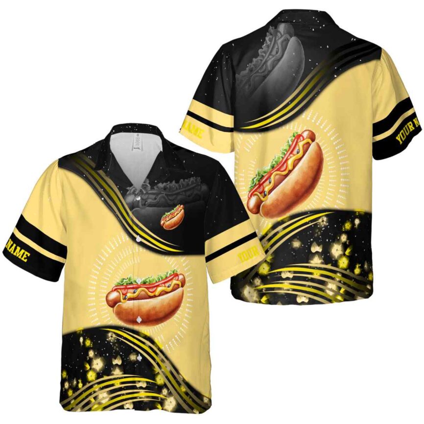 Custom Hot Dog Dynamic Swirl Hawaiian Shirt Premium grade