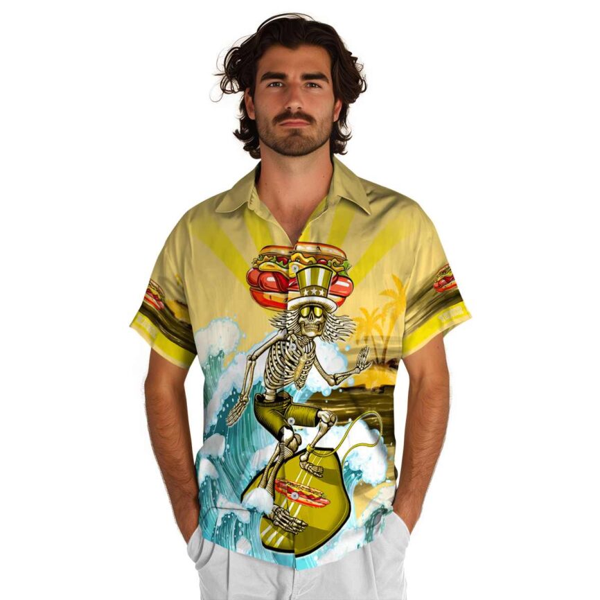 Custom Hot Dog Grateful Dead Motif Hawaiian Shirt New Arrival