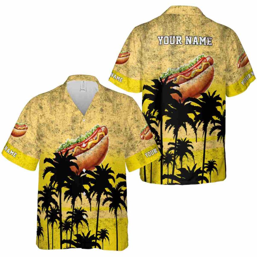 Custom Hot Dog Sunset Gradient Hawaiian Shirt Premium grade