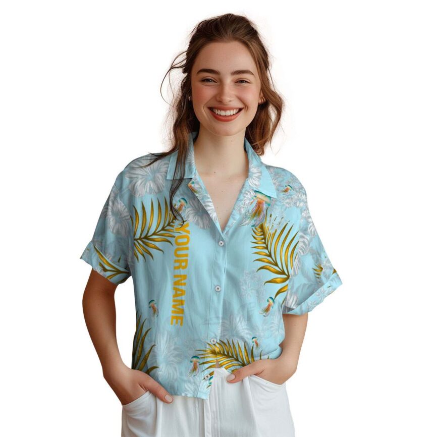 Custom Jellyfish Hibiscus Pattern Hawaiian Shirt Top rated