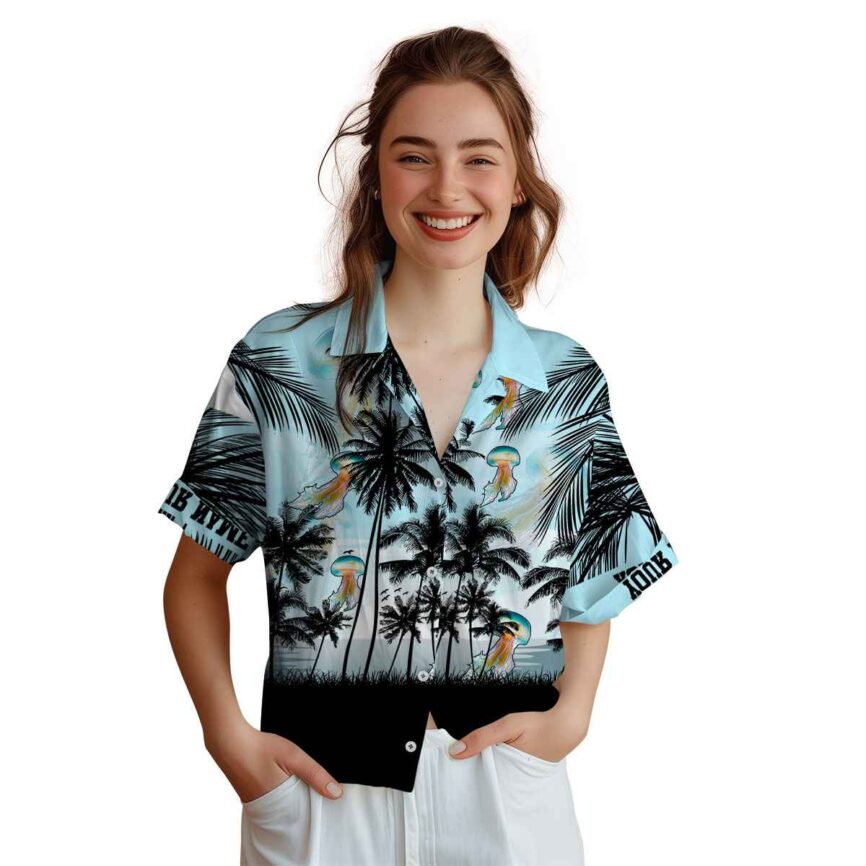 Custom Jellyfish Island Scenery Hawaiian Shirt Top rated