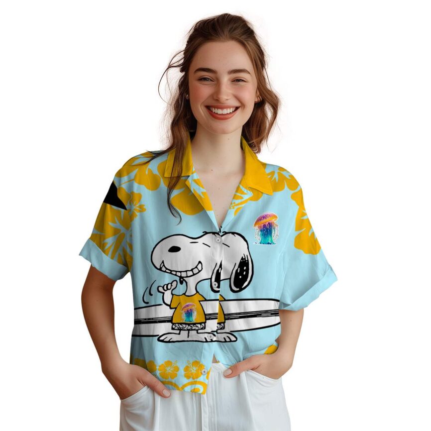 Custom Jellyfish Surfing Snoopy Hawaiian Shirt Top rated