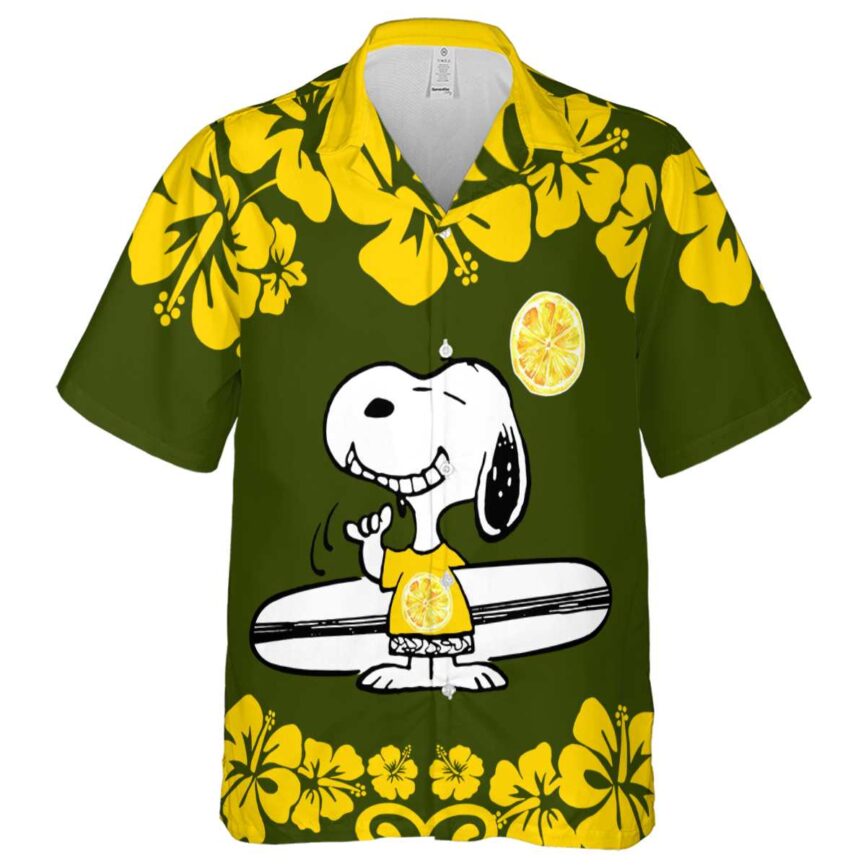 Custom Lemon Surfing Snoopy Hawaiian Shirt Fashion forward